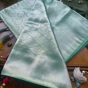 Firozi Silk Woven Saree
