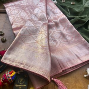 Pink Silk Woven Saree