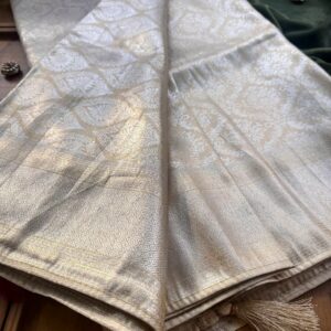 Ivory Silk Woven Saree