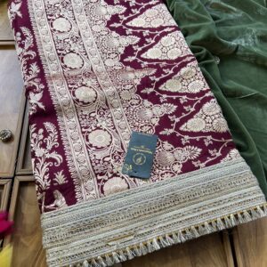 Wine Ho Silk Saree With Maharani Lace Border