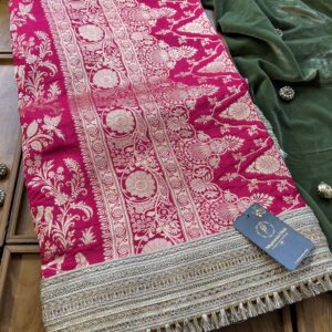 Magenta Ho Silk Saree with Maharani Lace Border