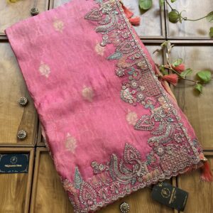 Multicolour Jacquard Saree with 3D Border