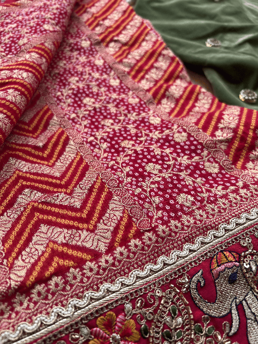 Magenta Rani Khaddi Georgette Saree - Image 5
