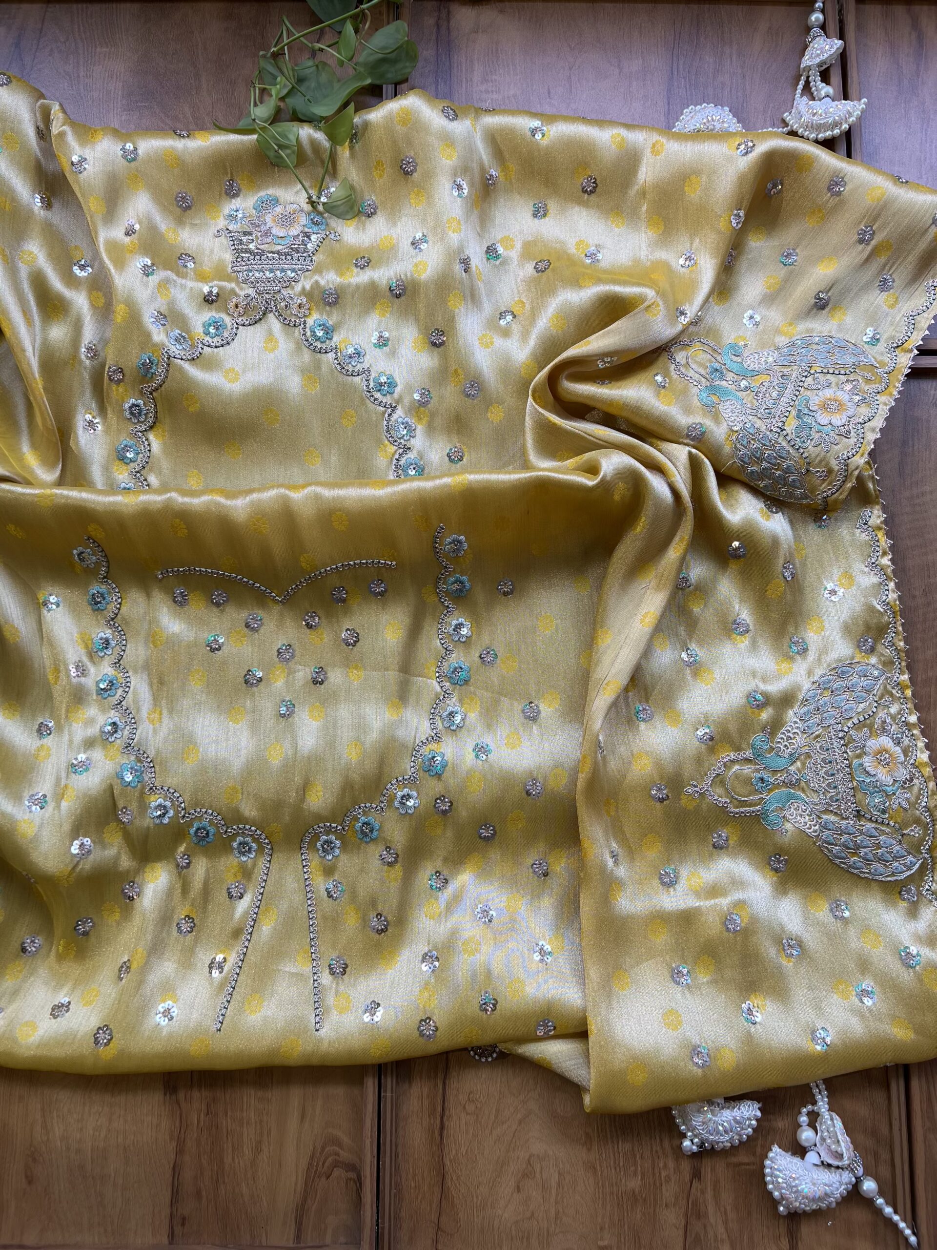 Pastel Blue Dora Silk Saree with 3D Bageecha Artwork Border - Image 7