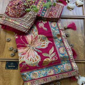 Rani Maheshwari Silk Khaddi Rangkaat Saree with Stitched Blouse