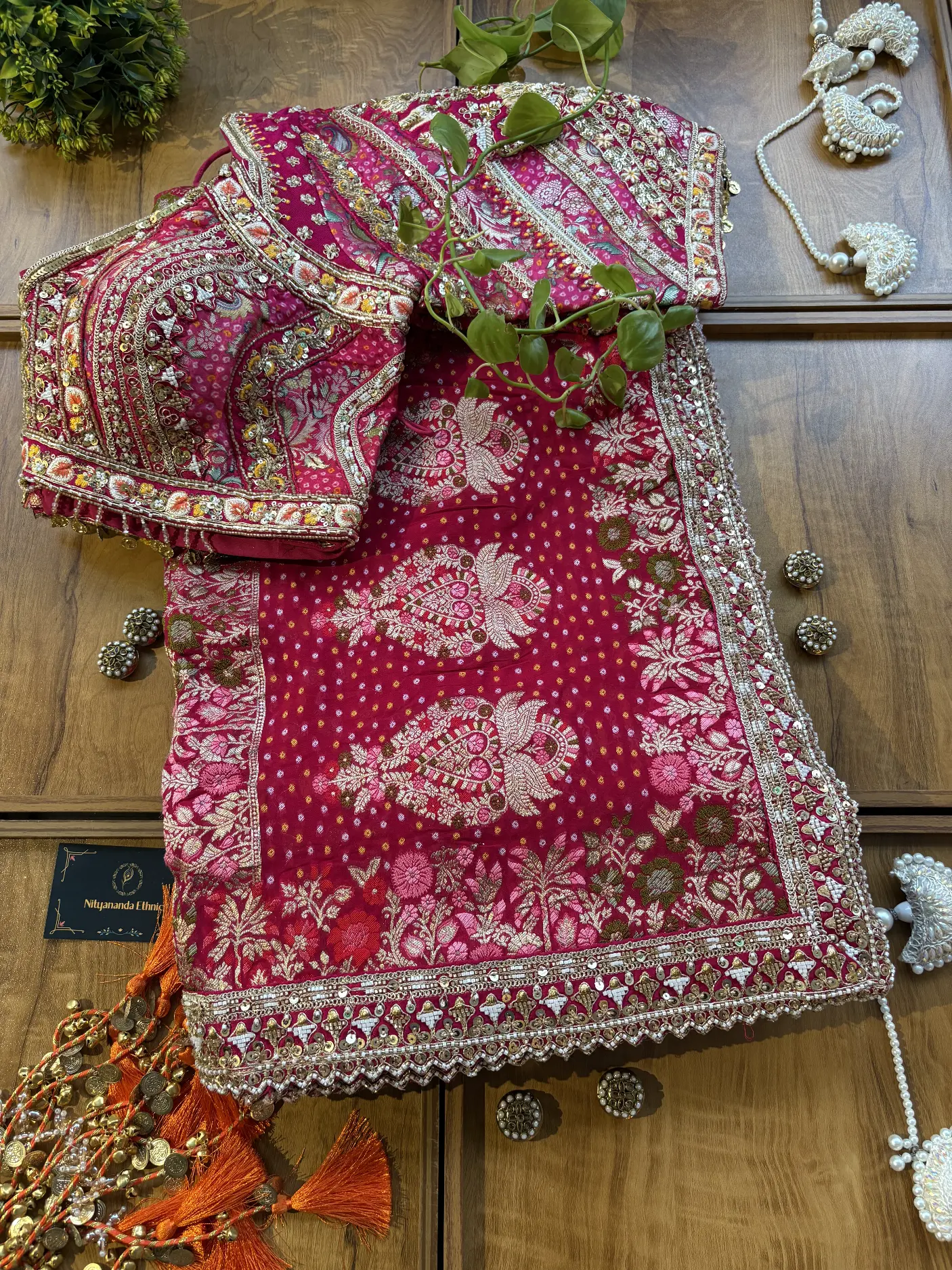 Rani Khaddi Georgette Heavy Motifs Handwork Border Saree